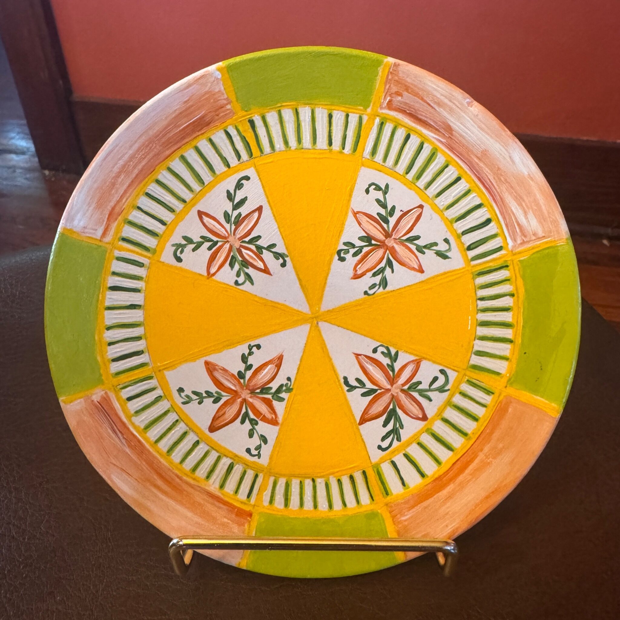 Four Flowers Plate by Helen Krieger