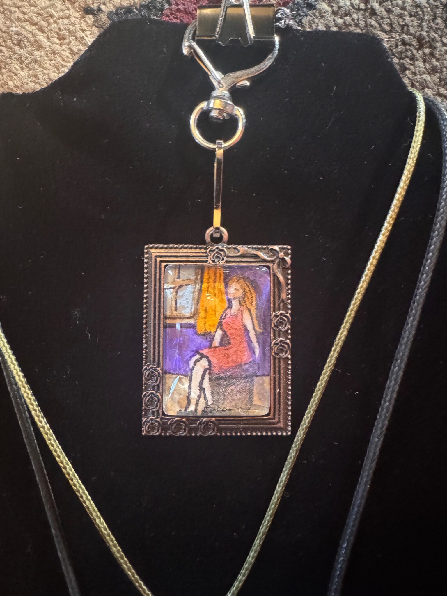 Girl in Red Keychain by Helen Krieger