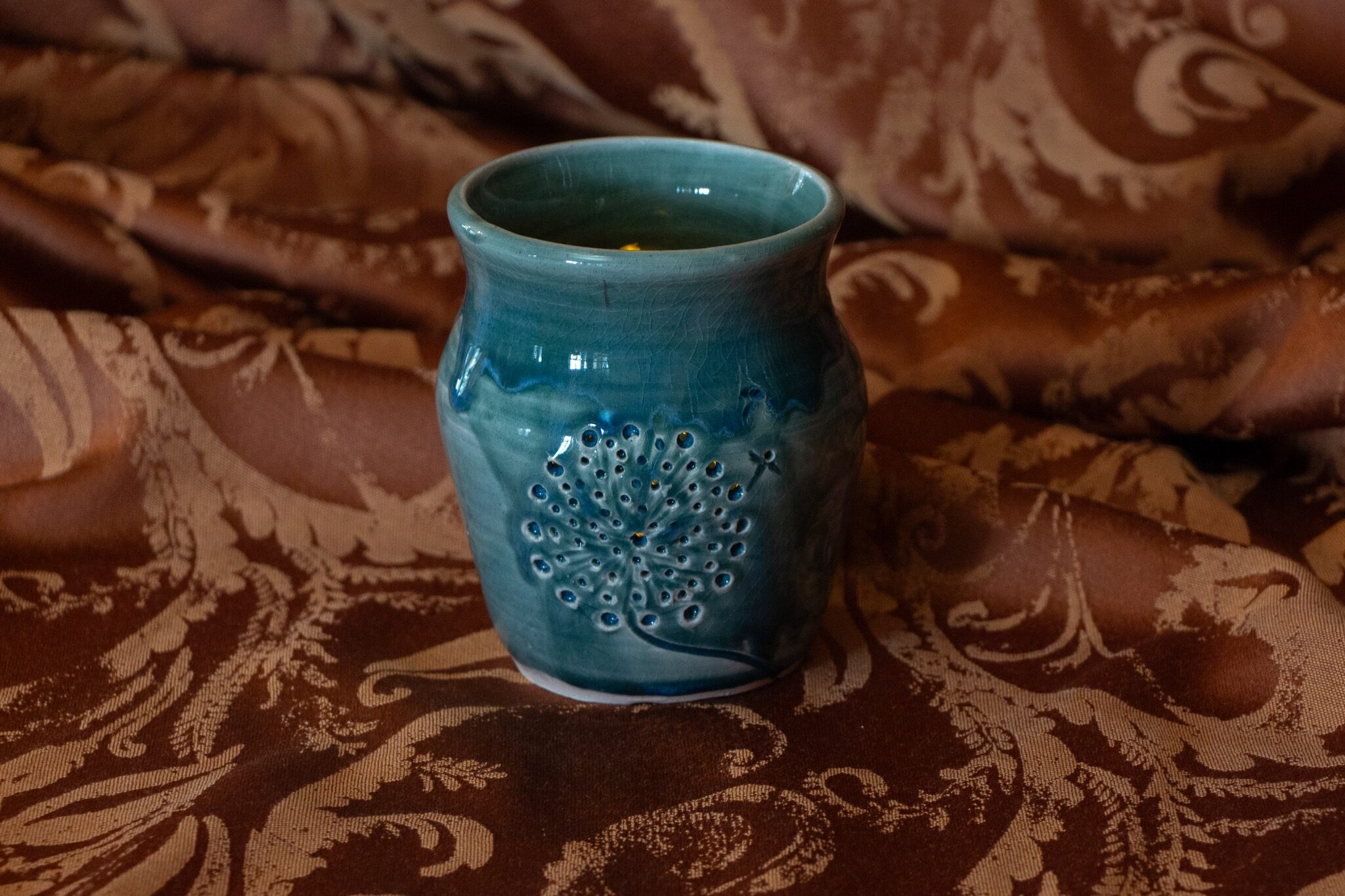 Green Dandelion Vase by Tracy Schultz