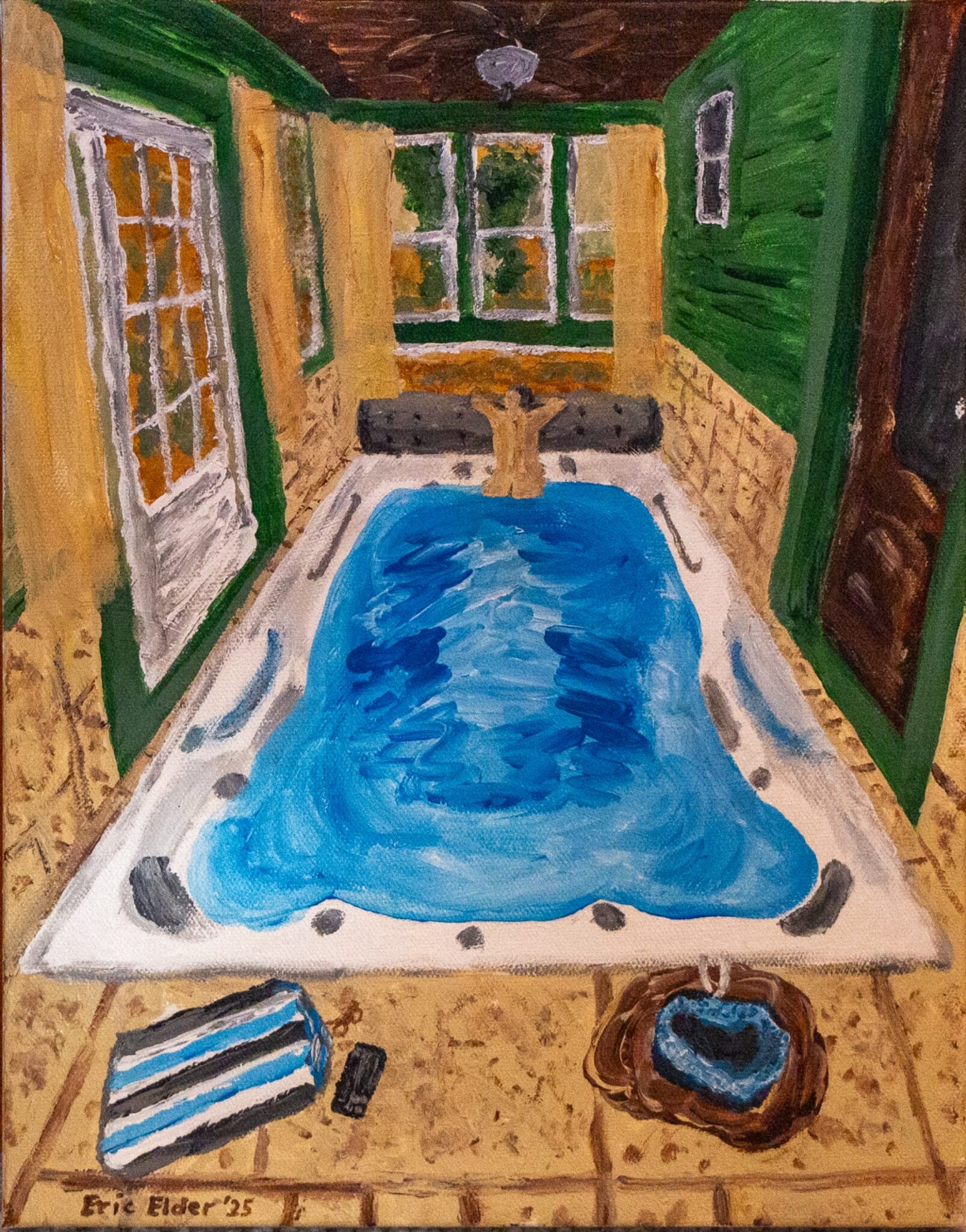 Man at Bath 2025 Reflecting Au Naturel by Eric Elder