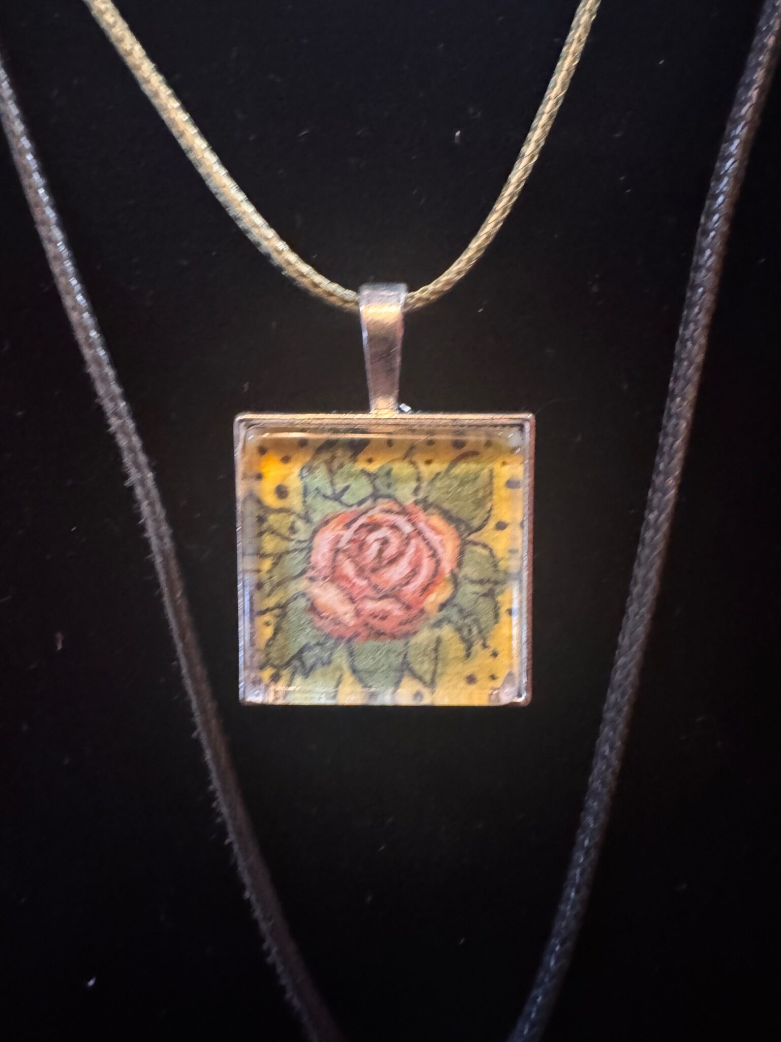 Square Flower Necklace by Helen Krieger